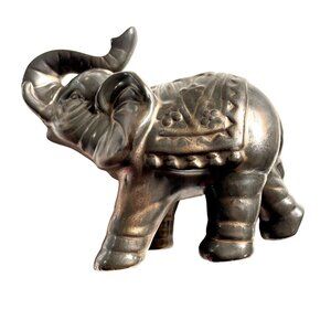 Lucky Ceramic Elephant Trunk Up With Saddle Black Copper Better Homes & Garden u